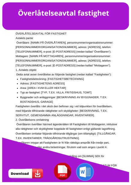 mall overlatelseavtal fastighet